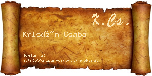 Krisán Csaba névjegykártya