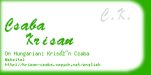 csaba krisan business card
